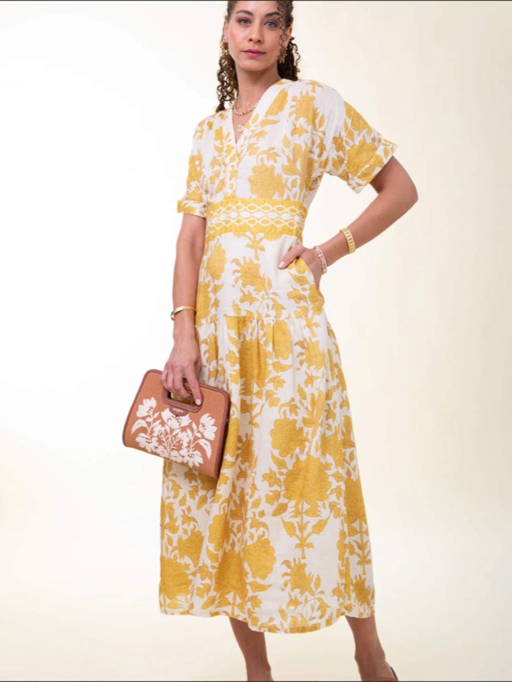 NWT  SPARTINA 449 Natalee Midi Dress McAllister Boho Gold ~ XXS  0P